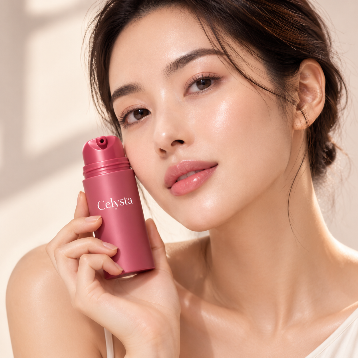 CELYSTA color-changing foundation in a beauty campaign